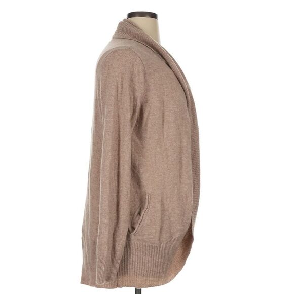 Quince Lightweight Mongolian Cashmere Open Cardigan Sweater XL Oatmeal Color - Picture 4 of 7